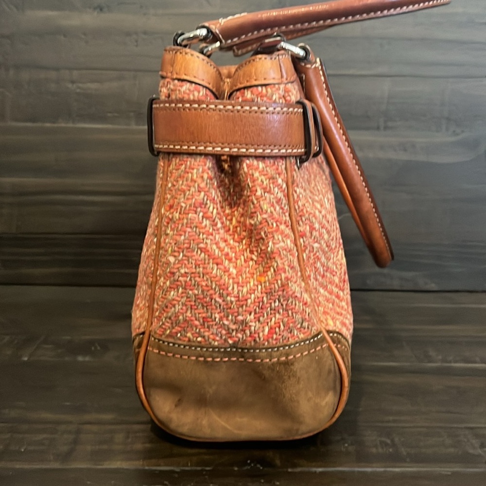 Coach Hampton Herringbone Tweed Satchel - F11215 NEAR VINTAGE - Picture 7 of 12